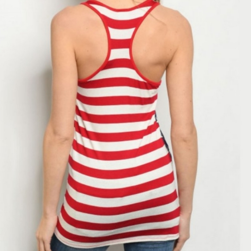 American Flag Distressed Racerback Tunic T… - Picture 3 of 3
